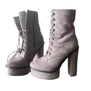 Gray Suede Platforms